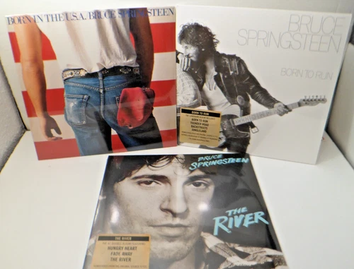 Lot of 3 BRUCE SPRINGSTEEN Brand New LPs - Born in USA, The River & Born to Run