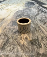 1991 Beaumont Bros Pottery Farm House Blue Salt Glaze Miniature Crock 1.5"