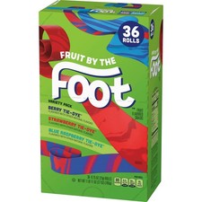 Fruit By The Foot Strawberry Tie-Dye Color Variety Pack, 36 Count, 27 oz Snack