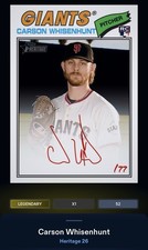 26 Topps Bunt DIGITAL Heritage Red Ink Real One Sig LEGENDARY Carson Whisenhunt