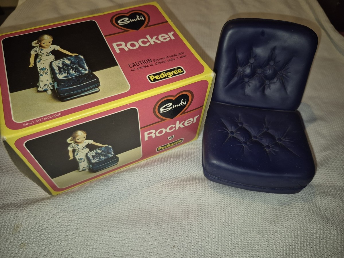 Vintage Pedigree SINDY Doll Navy Blue ROCKER Rocking Chair