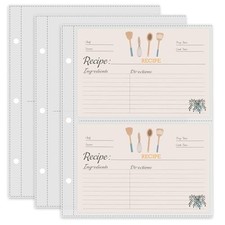 50 Pack Recipe Card Page Protectors, Page Size 6.8 x 8.7 in 6.8" x 8.7"