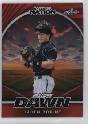 2025 Leaf Baseball Nation New Dawn Red Prismatic 2/2 Caden Bodine #NB-19 1pe6