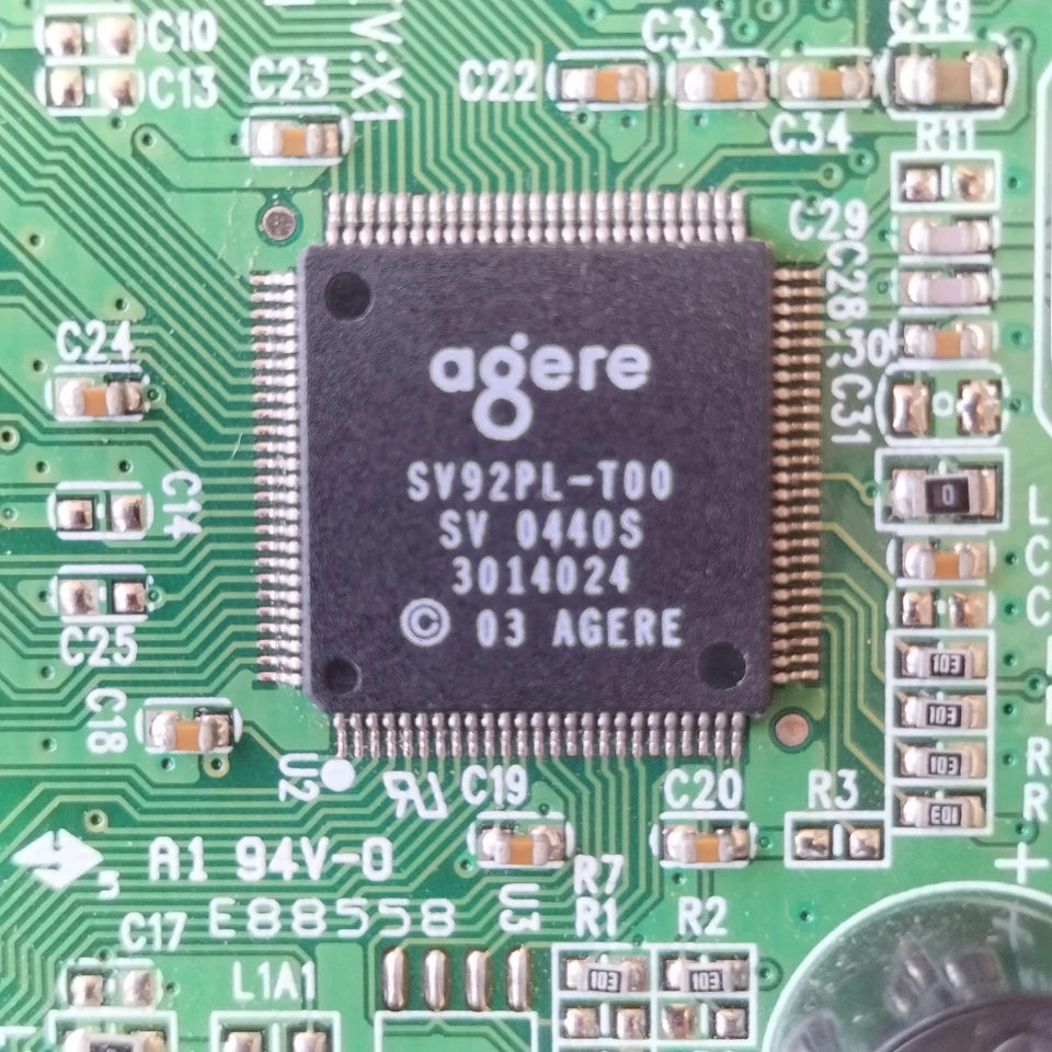 PCI Modem Fax 56K Voce Line TRENDnet TFM-PCIV92A Chip Agere SV92PL Pc Vintage - Immagine 4 di 4