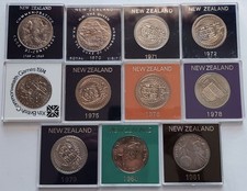 Lot of 11 New Zealand $1 Dollar Commemorative Coins Set 1969–72/74-76/78-81