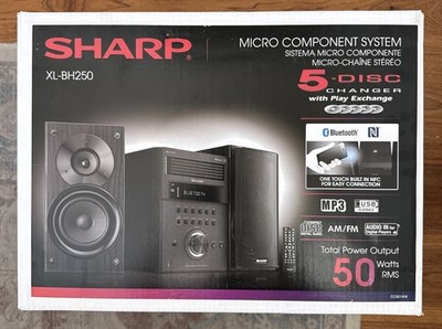 Sharp XL-BH250 5-Disc CD Changer Micro Hi-FI System Bluetooth & Remote-50w RMS