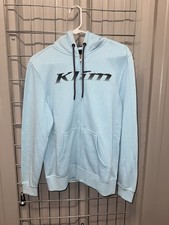 Klim Women Full-Zip Hoodie Size Small Light Blue Casual Sweatshirt Jacket