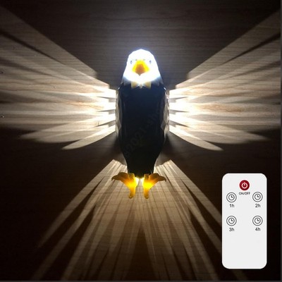 Creative LED Eagle Night Light for Bedroom Rechargeable Magnetic Wall Sconce