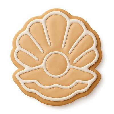 Ruffled Pearl Oyster Cookie Cutter & Stamp - 4x3.8
