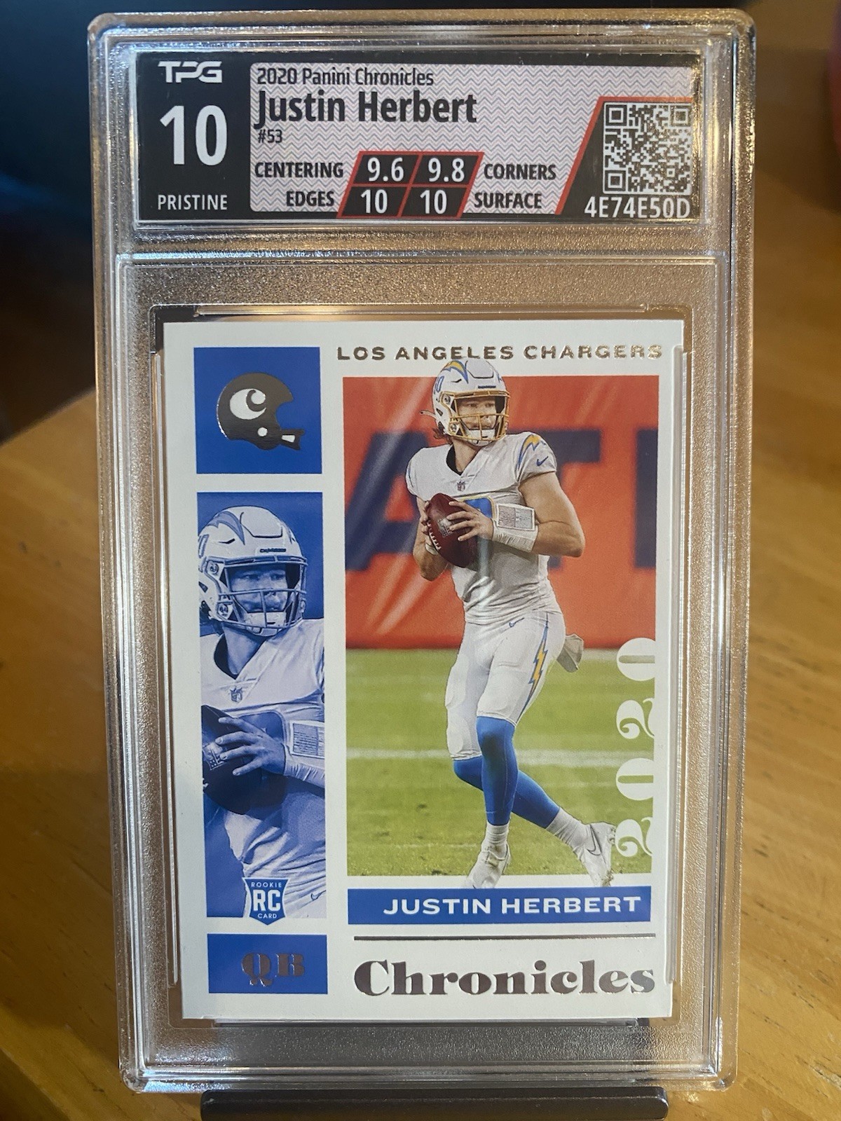 Justin Herbert 2020 Chronicles TPG 10 PRISTINE Chargers RC #53 ~ PSA