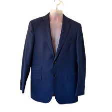 Suitsupply Sienna Navy Windowpane Sport Coat 40L Drago Super 130s wool blazer