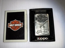 Zippo 200HD-H284, Harley Davidson Motorcycles Emblem Lighter, Brushed Chrome