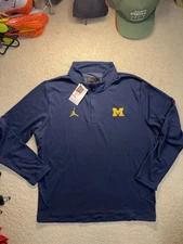 Air Jordan Michigan Woverines 1/4 Zip Sweater PE, Size XL NWT DR0346-419