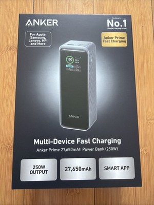 Anker Prime Power Bank 27650mAh 3-Port 250W Portable Charger w/Smart App