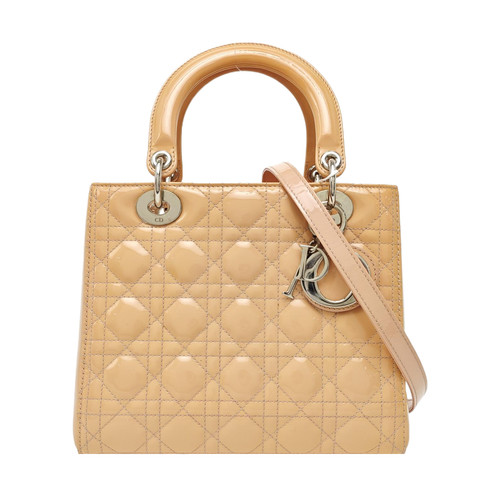 【Authentic】 DIOR Lady Dior Camel Patent leather Handbags (DDP)