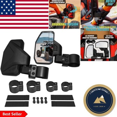 UTV Side Mirror Kit - 2 Pack for 1.6''-2'' Roll Cages with Convex Design