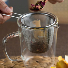 Stainless Steel Sieve Large Mesh Strainer Loose Handle Filter Herb Tea Infuser