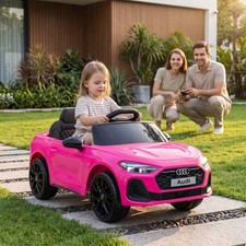 Qaba Audi A5L Electric Ride-On Car for Kids with Remote, 2 Motors, Pink
