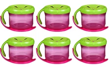 Playtex Twist n Click Snacker with Lid, Pink (6 Pack)