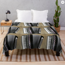 Fleecedecke Akkordeon 203 x 152 cm Decke Fleece Musik Handorgel Schifferklavier