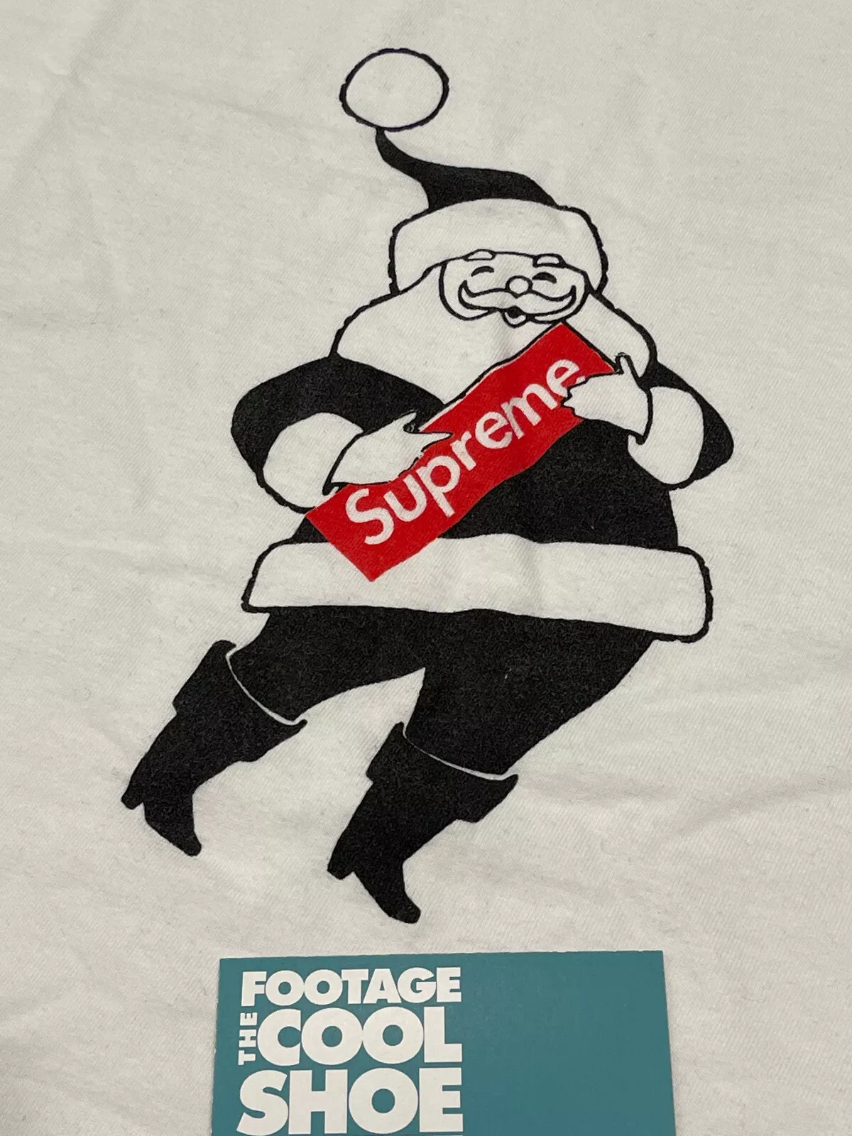 2016 FW16 SUPREME SANTA CLAUS TEE SHIRT BOÎTE NOËL LOGO BLANC ROUGE XL