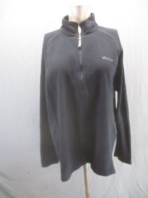 SHERPA Size L Mens BLK 1/2 Zip Stand Collar Fleece Warm Athletic Pullover 222