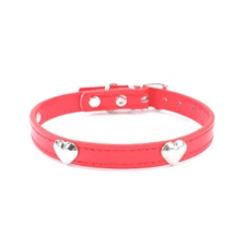 Fashion Adjustable Small Pets Collar Dog Puppy PU Leather Collar With Heart