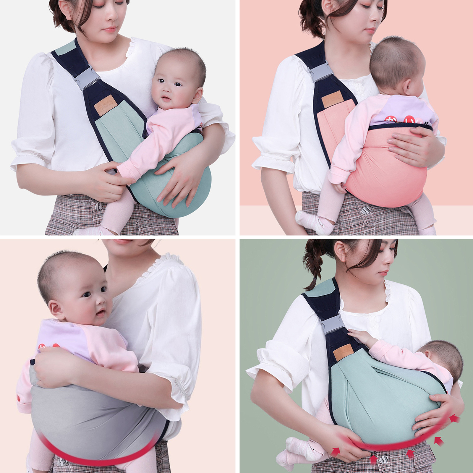 Adjustable Newborn Baby Carrier Sling Wrap Breathable Backpack Shoulder Strap