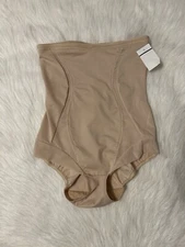 Maidenform High Waist Brief Womens Size Small Beige Shapewear Bottoms Slimming
