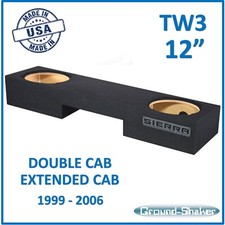 GMC Sierra Double Cab 12" Sub Box Sub Enclosure For JL Audio TW3 Box