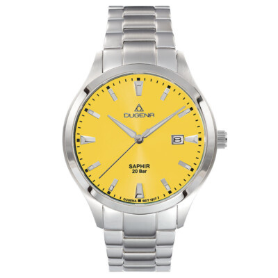 Dugena 4461154 Men's Wristwatch Tresor Master Yellow, Sapphire Crystal Date 20 ATM