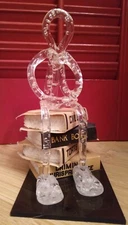 Vintage Creative Concepts Acrylic Stick Figure Sculpture Attorney w/Law Books