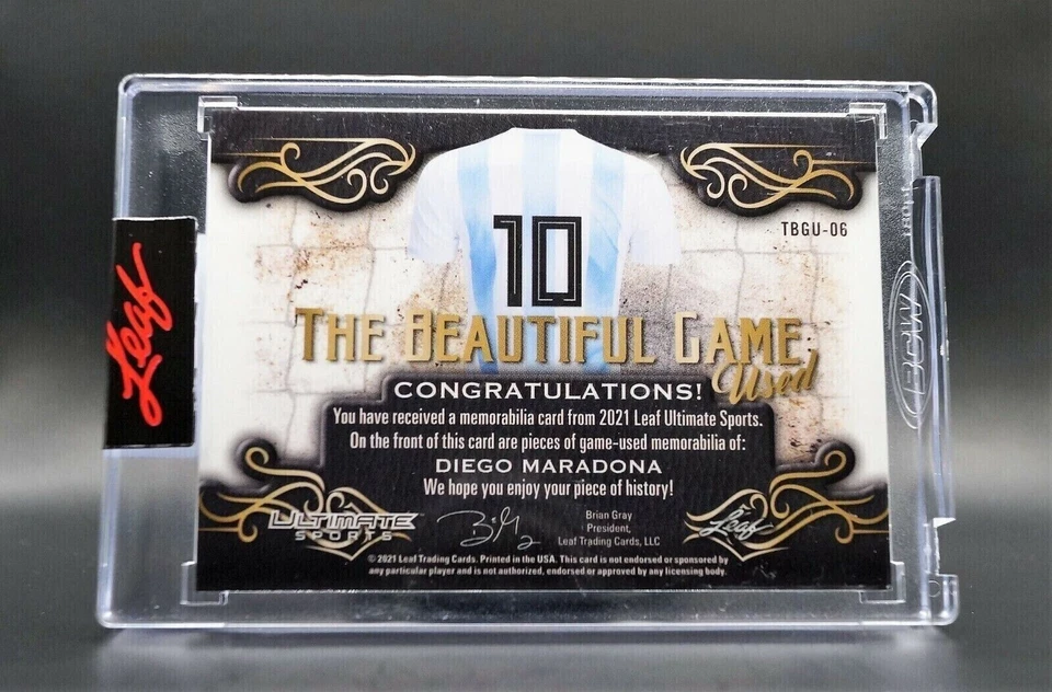 2021 Leaf Ultimate Sports Used No.10 Diego Maradona #/9 Argentina  - Bild 2 von 2