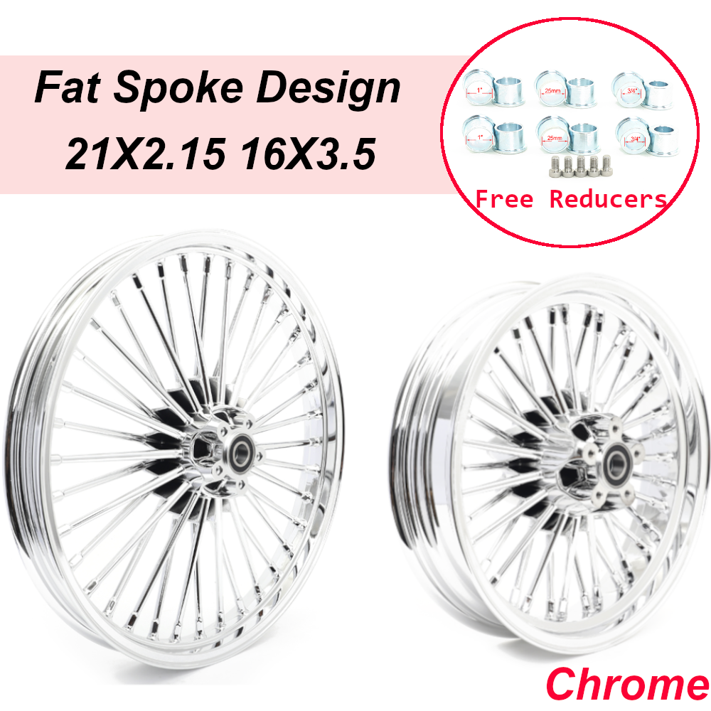 21x2.15 16x3.5 36 Fat Spoke Wheels for Harley Chopper Dyna Low