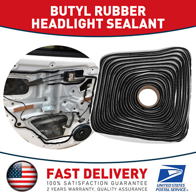 Black Butyl Rubber Glue Headlight Sealant Rope Windows Doors and Windshield-13FT