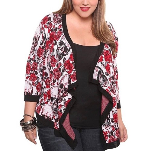 Torrid Skull Print Cardigan Sweater 
