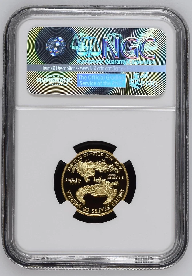 2016 W Proof $10 Gold Eagle 1/4 oz NGC PF-70 ULTRA CAMEO Ed Moy Signed Coin 8073 - Image 2 of 2