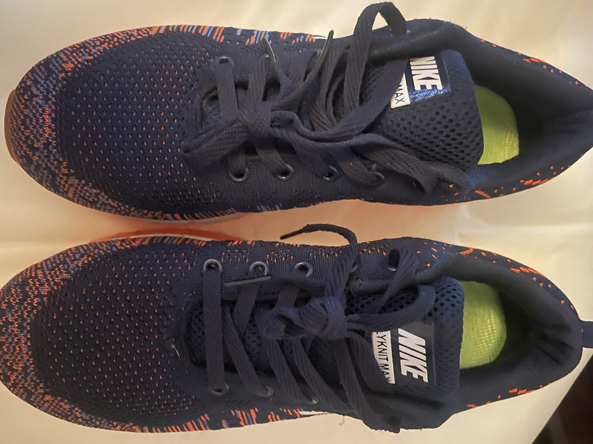 nike flyknit air max 2014 womens running shoes Orange/dark Blue