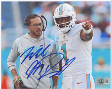 Mike Mcdaniel Signed 8x10 Photo Picture BAS Beckett COA Miami Dolphins Tua
