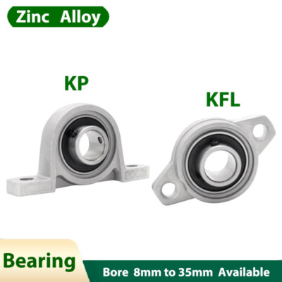 KP KFL Pillow Block Bearing Zinc Alloy Shaft Support Mount Flange Bearing 8-35mm