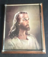 Vintage 1941 Warner Sallman Head of Christ Original Frame Under Glass