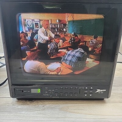 Zenith LM8833 9'' Portable CRT TV Black Retro Gaming Cube 14-11679P9 WORKS