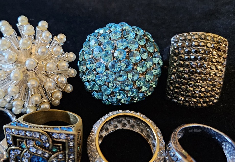 13 VINTAGE RING LOT Ladies Some Signed LA VINTAGE 18KHGE 925 SNJ JCM Brass eBay