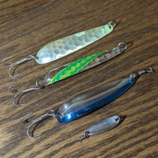 Luhr Jensen Krocodile / Northern King # 28 - Vintage Fishing Spoons Lot of 4