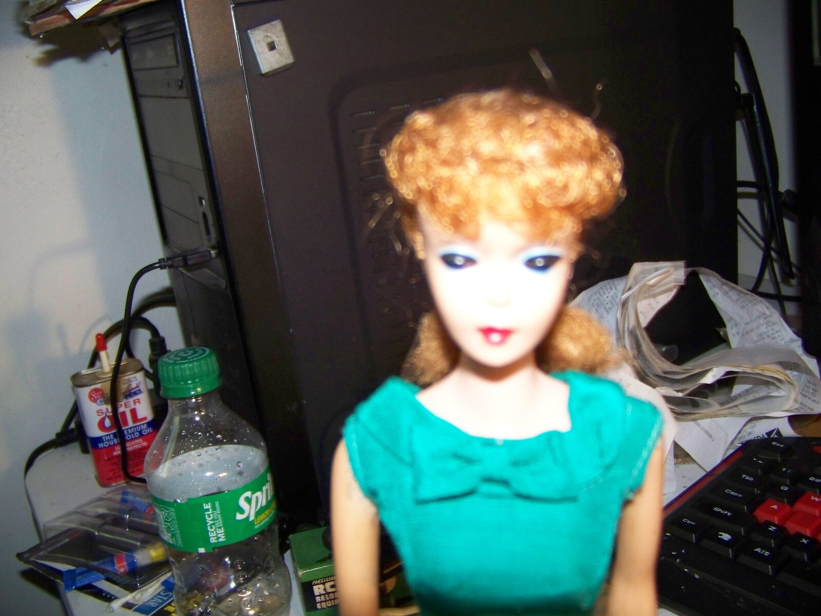 vintage barbie doll green dress red hair eBay
