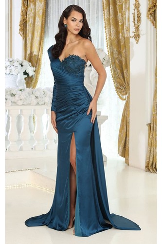 Womens Dresses For Formal Prom Long Sweetheart One Shoulder Sheath Plus Size - Picture 12 of 29
