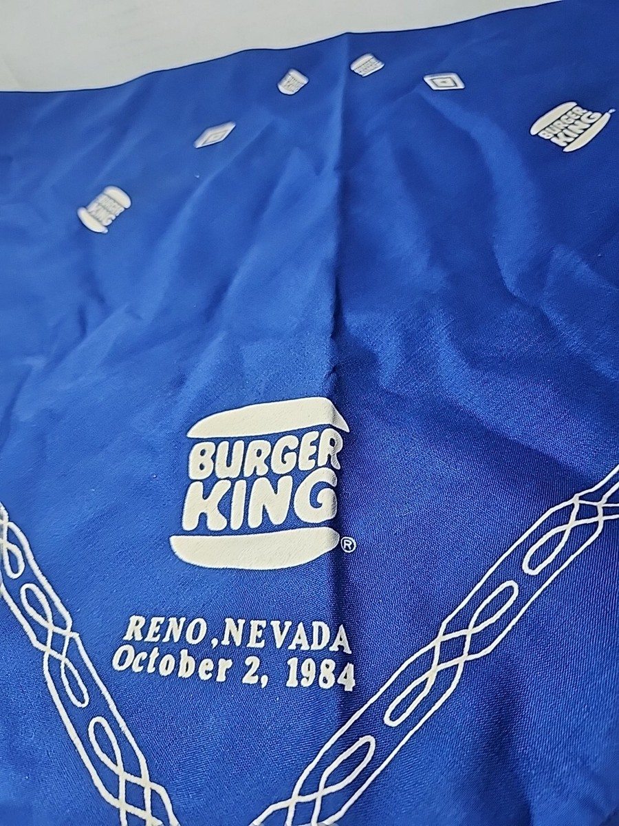 1980s Burger King Bandana Reno Nevada Blue 1985 Burger Vintage | eBay