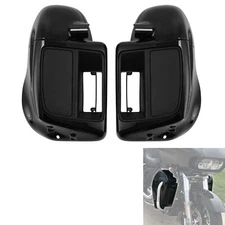 Black Lower Vented Fairing W/ 6.5" Speaker Pod Fit For Harley Touring 2014-2024
