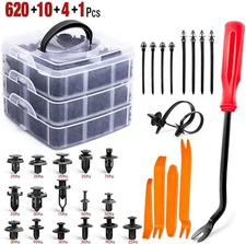 635Pcs Car Push Retainer Clips Nylon Bumper Fender Rivets Kit Fasteners Remover