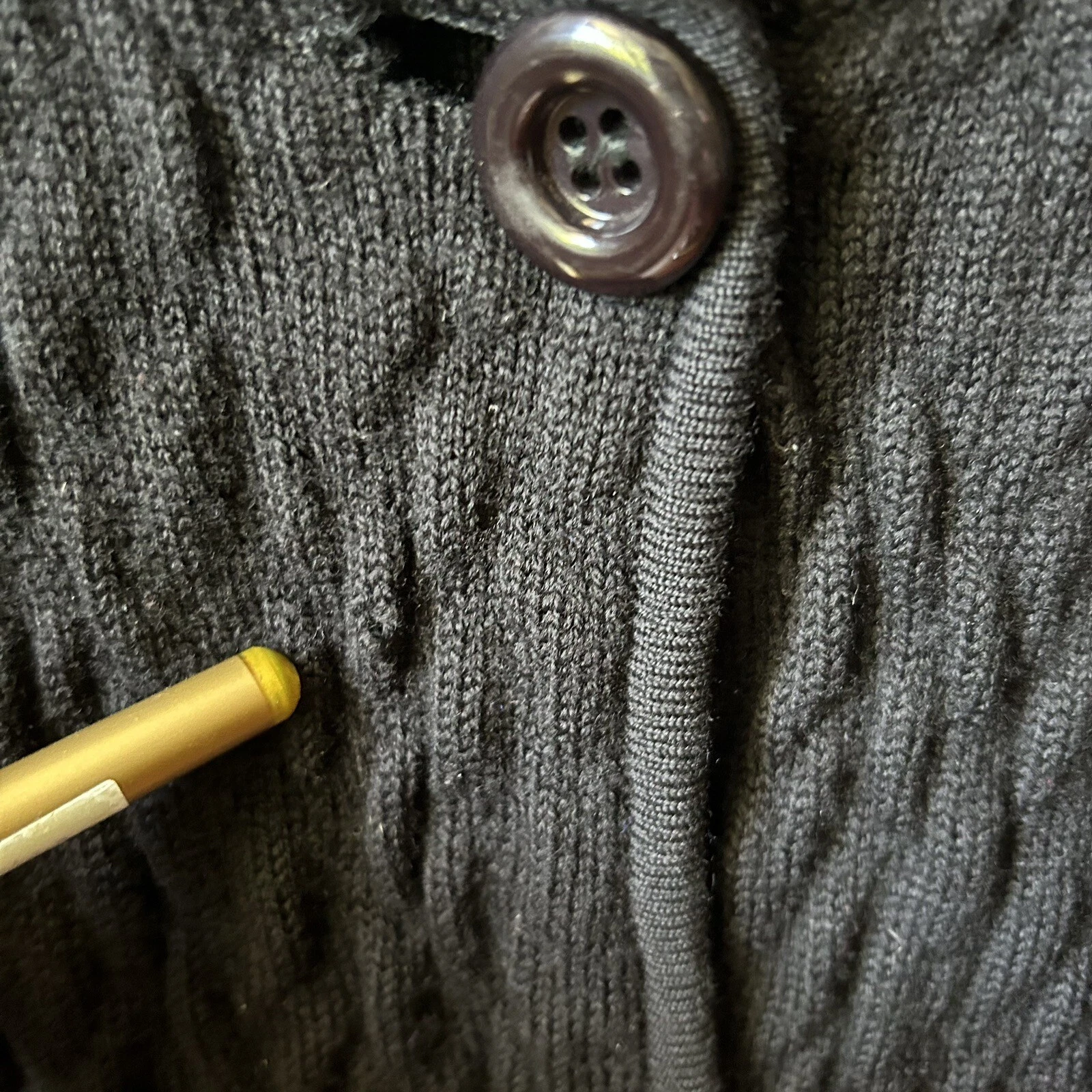 Cappotto cardigan vintage Valentino Studio V Italia lana pesante nero con bottoni taglia 48 14